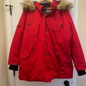 Alpine North Red Ski & Snow Jacket with Faux Fur Hood. Size 2X (18W-20W)